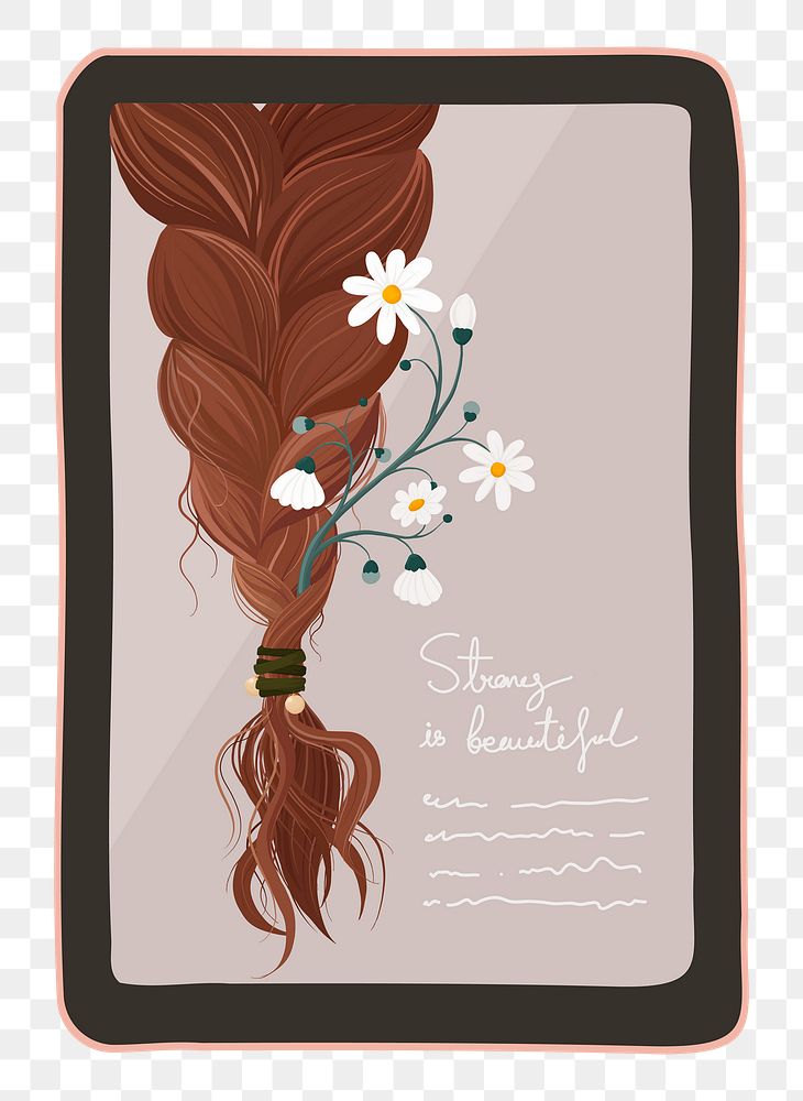 Beauty blogger tablet png illustration, floral feminine aesthetic design