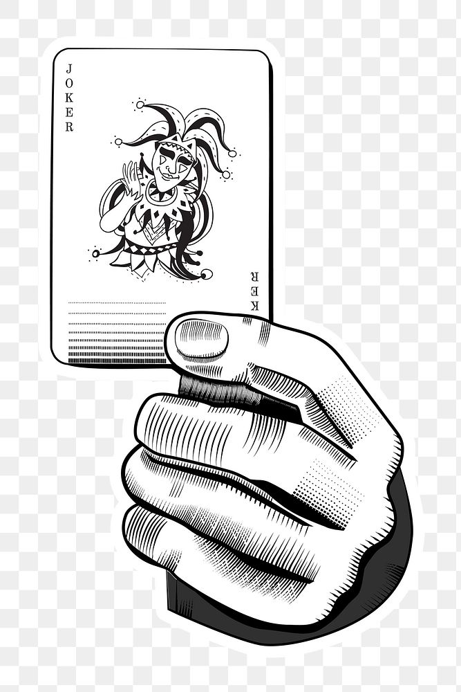 Hand png holding joker card