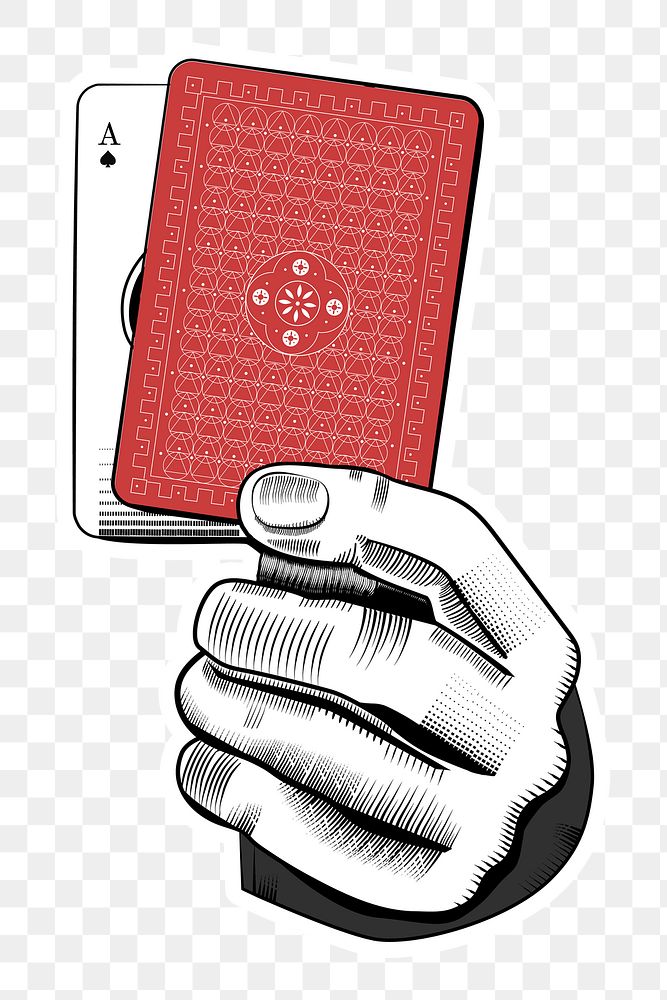 Hand png holding spade ace card