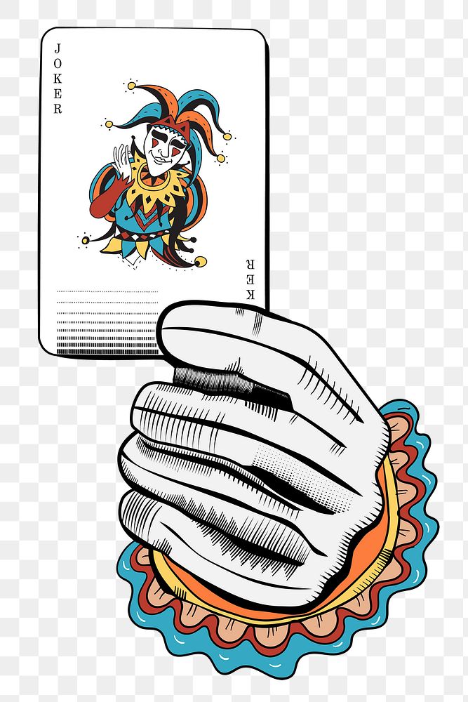 Holding casino playing card png hand