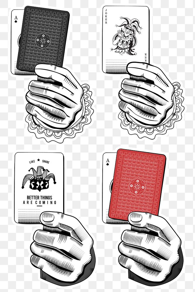 Hand png holding playing cards collection