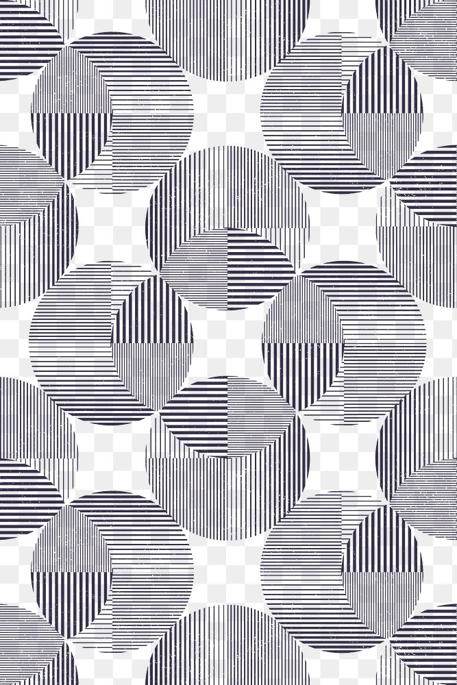 Retro geometric png pattern, seamless round graphic design