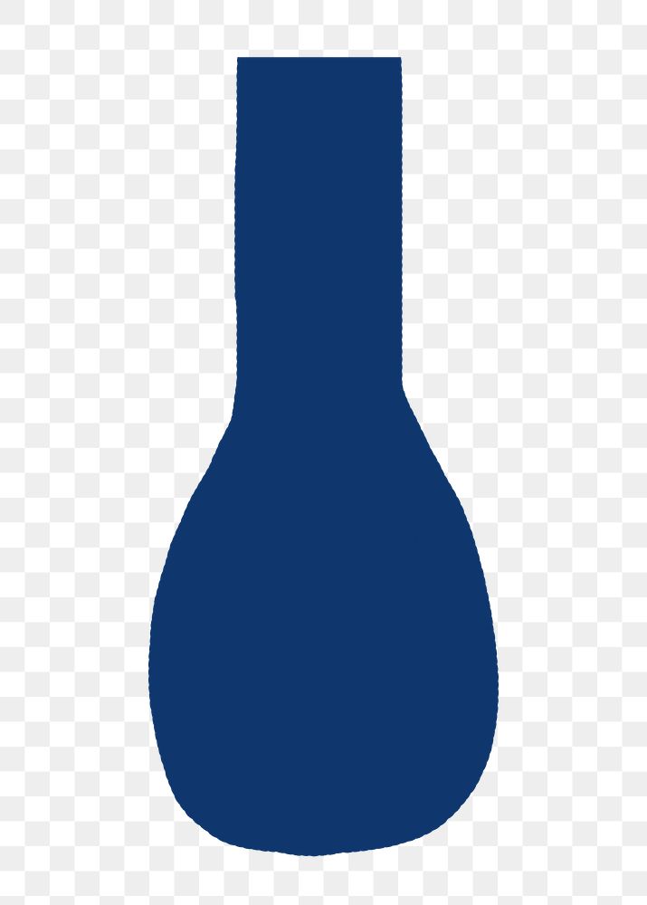 Gourd vase png sticker, blue pottery, flat design on transparent background