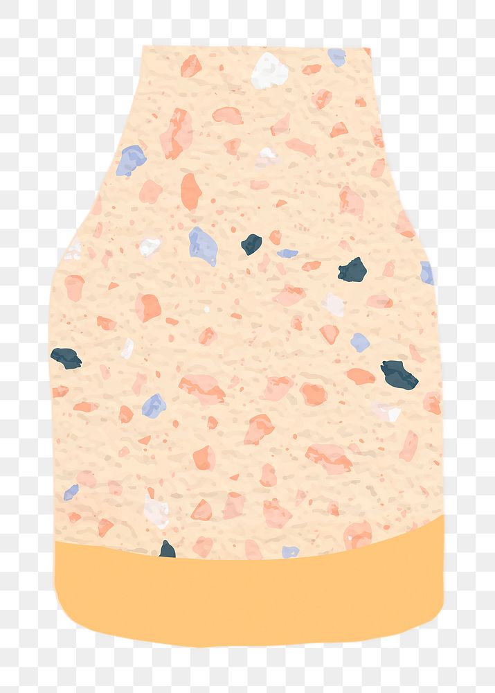Orange terrazzo vase png clipart, aesthetic home decor on transparent background