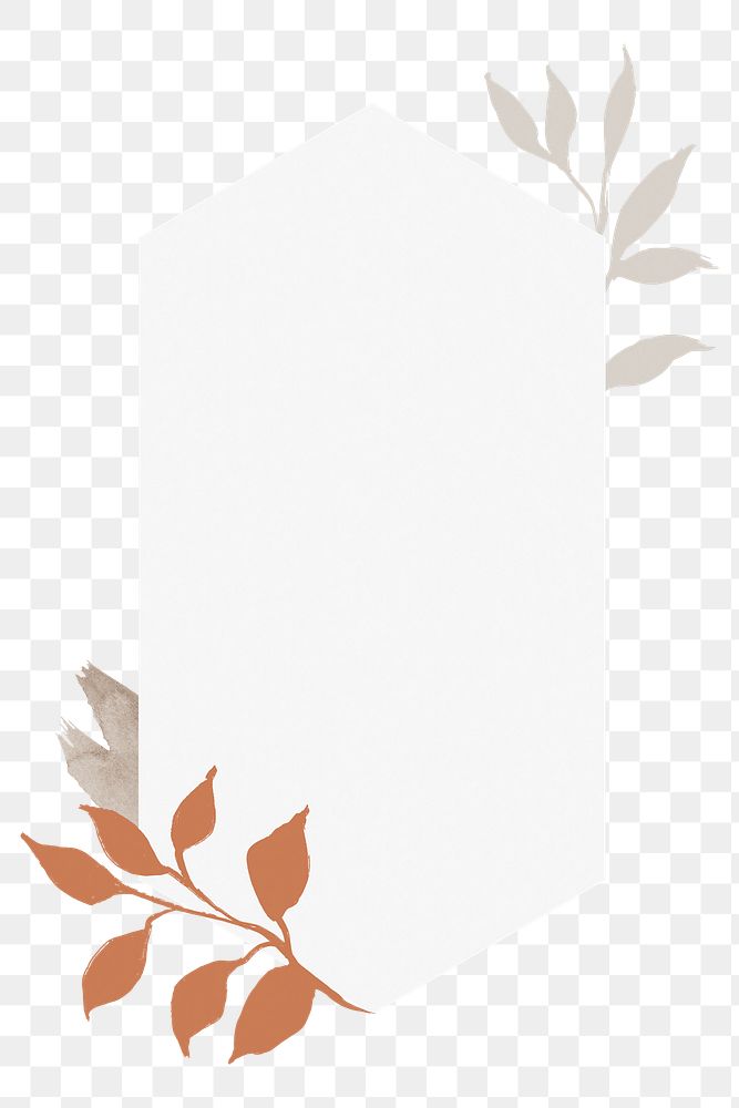Minimal botanical png badge, simple leaf illustration transparent background