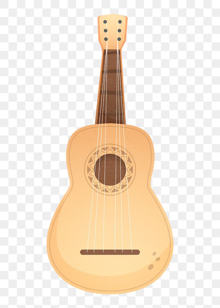 Mexican guitar doodle png sticker transparent background