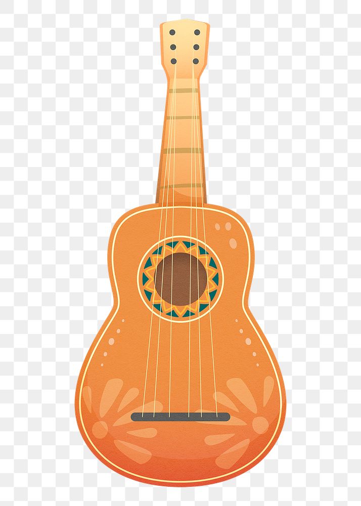 Mexican guitar doodle png sticker transparent background