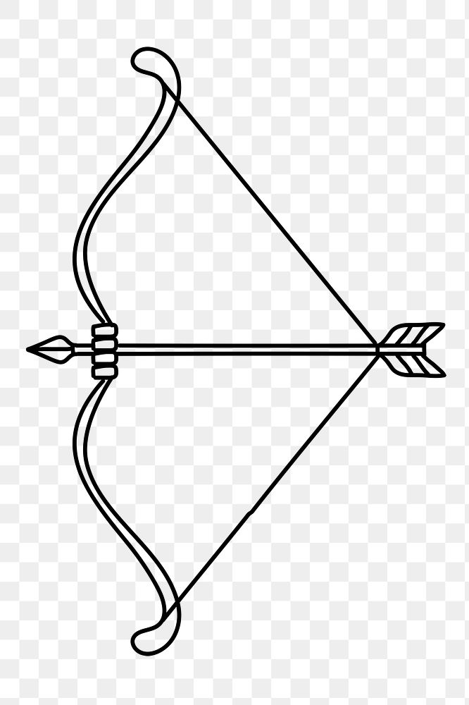 Png bow and arrow, Sagittarius zodiac clipart, transparent background