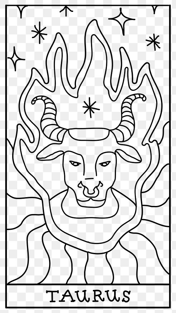 Zodiac Taurus png animal collage element, transparent background