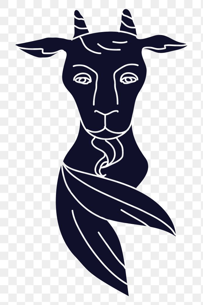 Capricorn png clipart, zodiac animal silhouette
