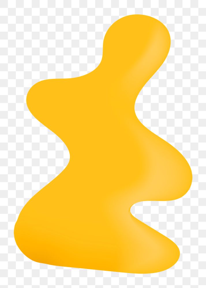 Yellow blob png sticker, transparent background