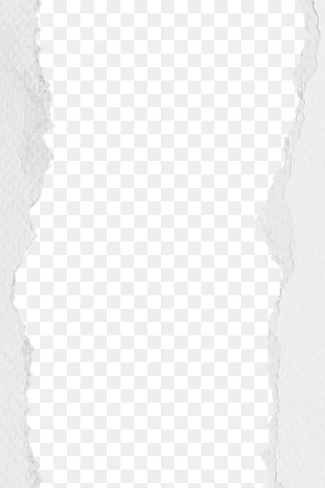 White paper png border, transparent background, ripped texture in pastel