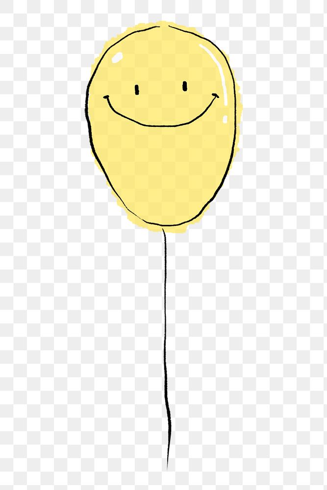 Smiley balloon png sticker, drawing illustration, transparent background