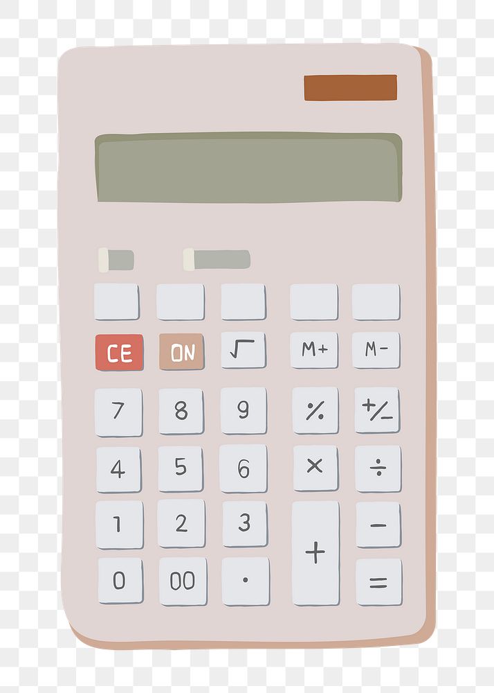 Calculator png clipart, finance, accounting illustration on transparent background