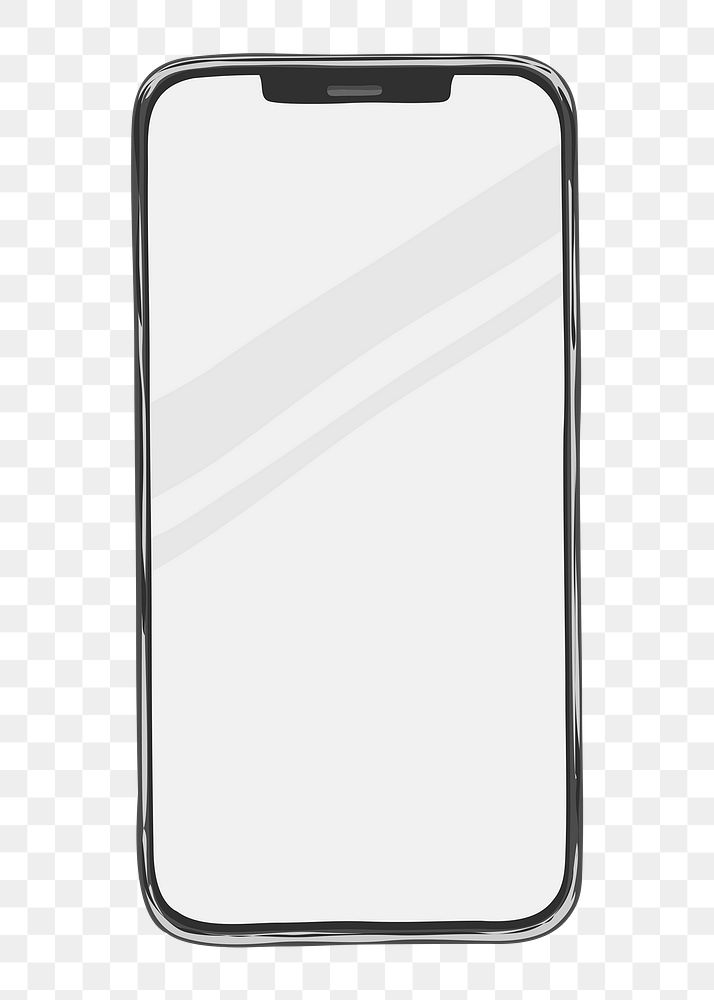 Smartphone png collage element, digital device illustration on transparent background