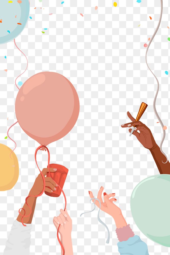 Party border png sticker, celebration illustration design