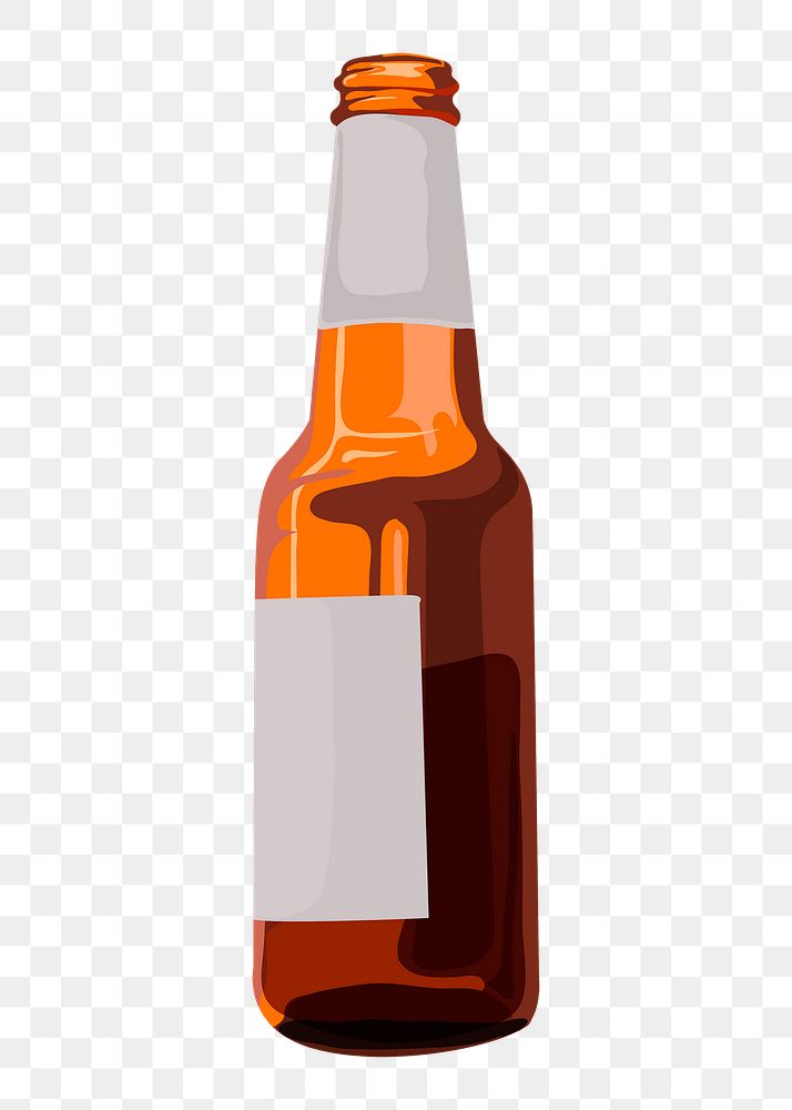 Beer bottle png sticker, drink illustration design