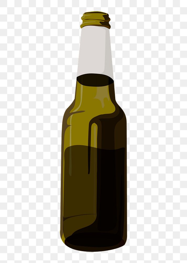 Beer bottle png sticker, drink illustration design