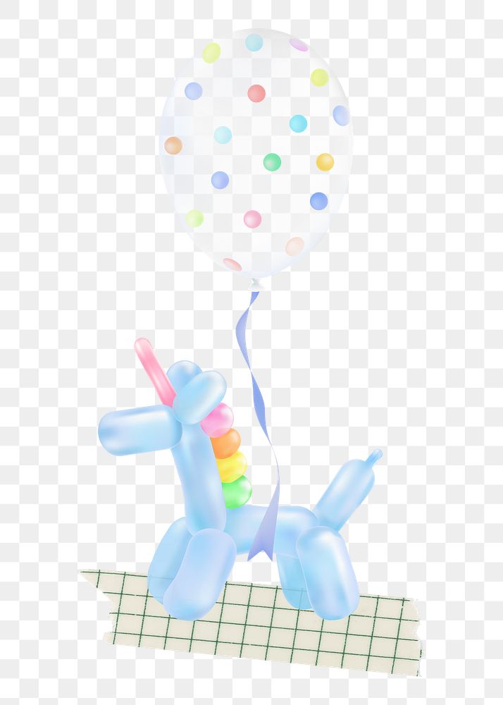 Unicorn balloon png sticker, transparent background