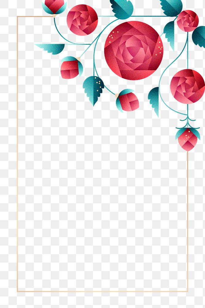 Graphic rose png design frame, transparent background, aesthetic design