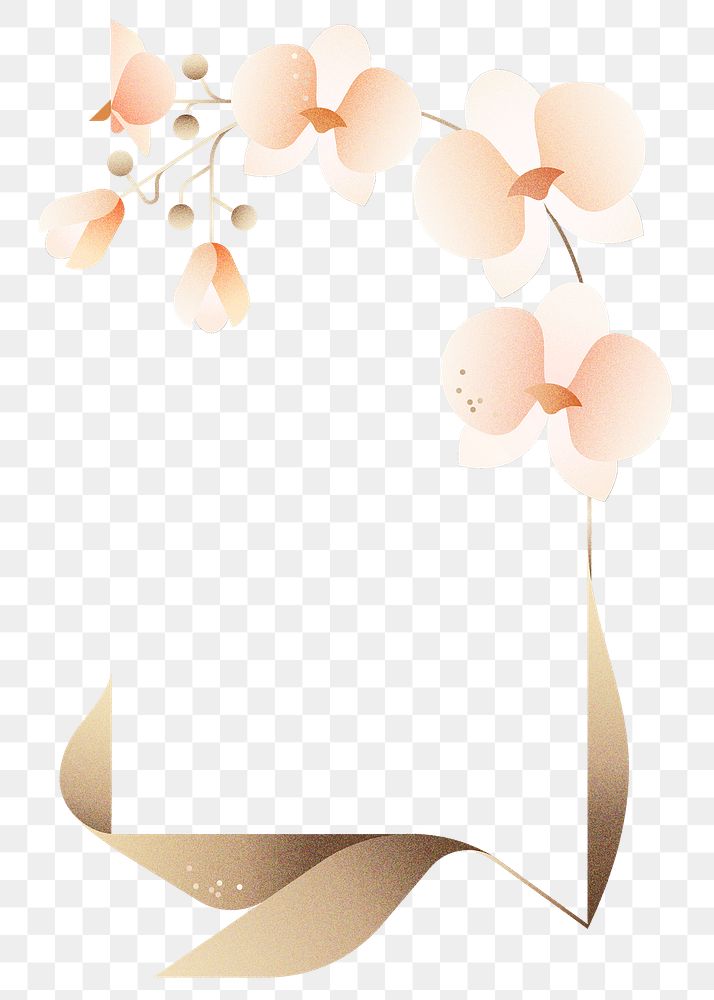 Png pink flower frame transparent, colourful botanical sticker illustration