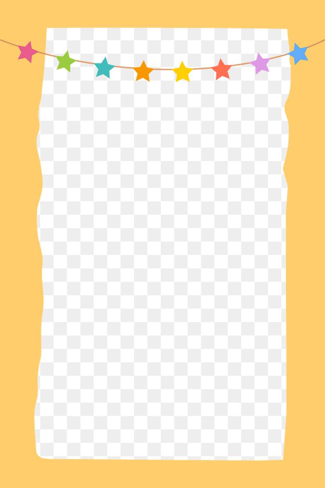 Colorful png party flag frame, transparent background