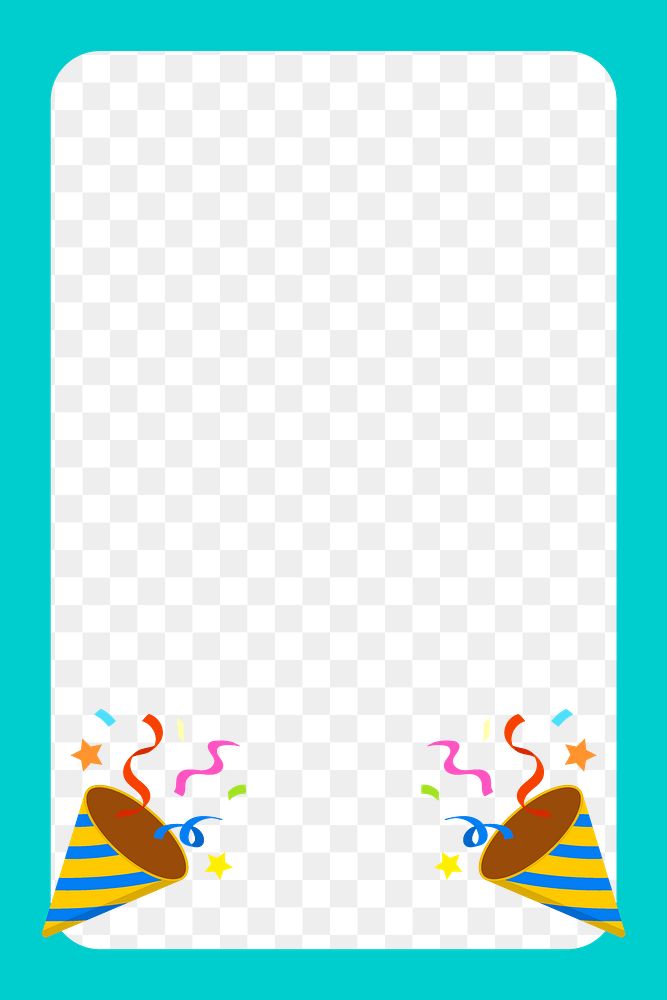 Confetti popper decoration png frame background, party design