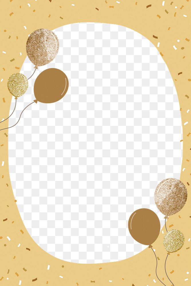 Balloons decoration png frame background, party design