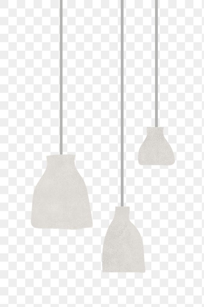 Pendant lights png lamp sticker, home decor doodle, transparent background