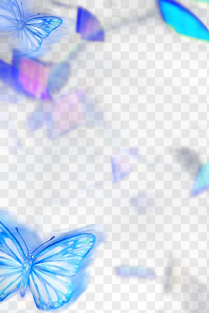 Colorful butterfly png border frame, aesthetic nature, transparent design 