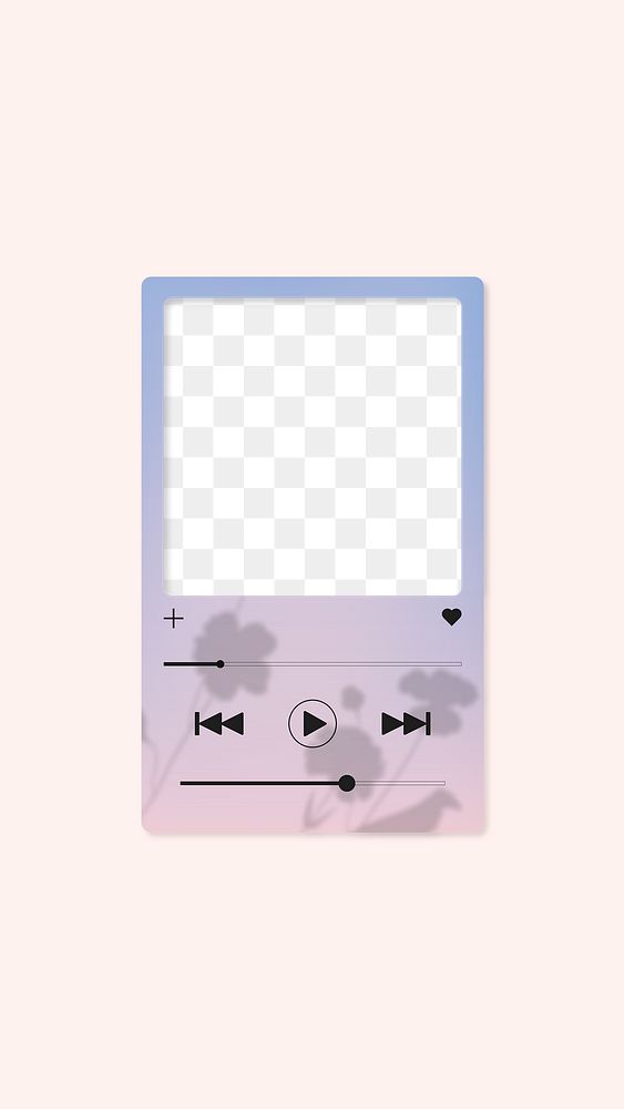 Aesthetic png MP3 player frame, transparent design