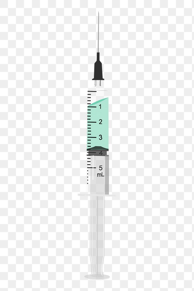 Syringe png sticker, transparent background