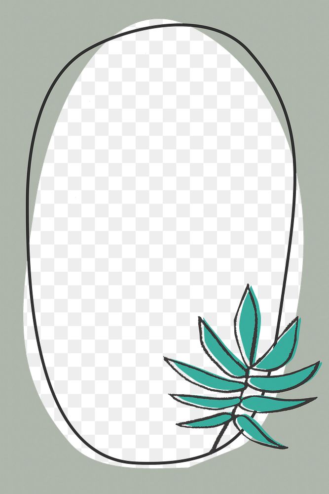 Png palm tree leaf frame on transparent background