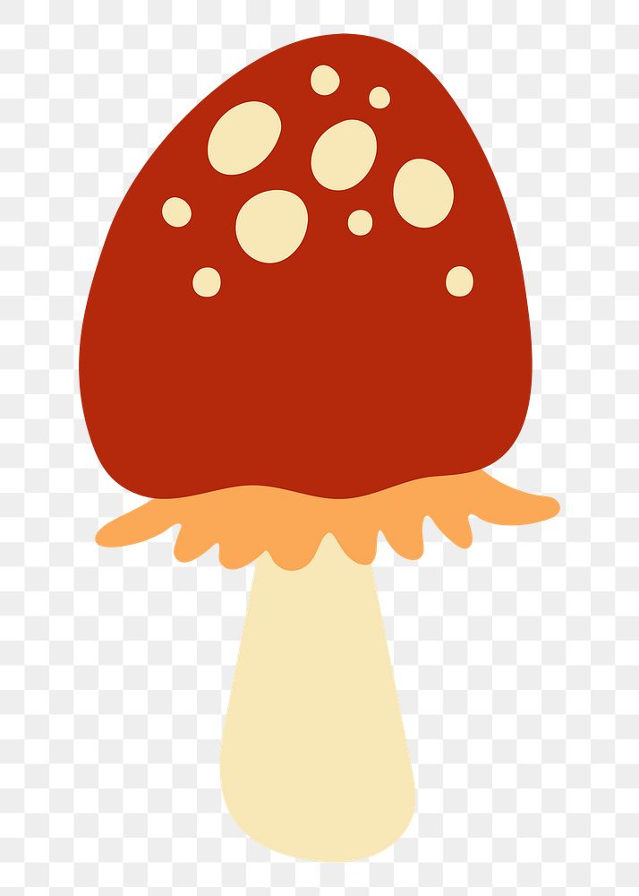 Cute mushroom png sticker, nature illustration, transparent background