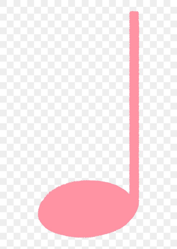 Quarter note png sticker, musical symbol, pink doodle on transparent background