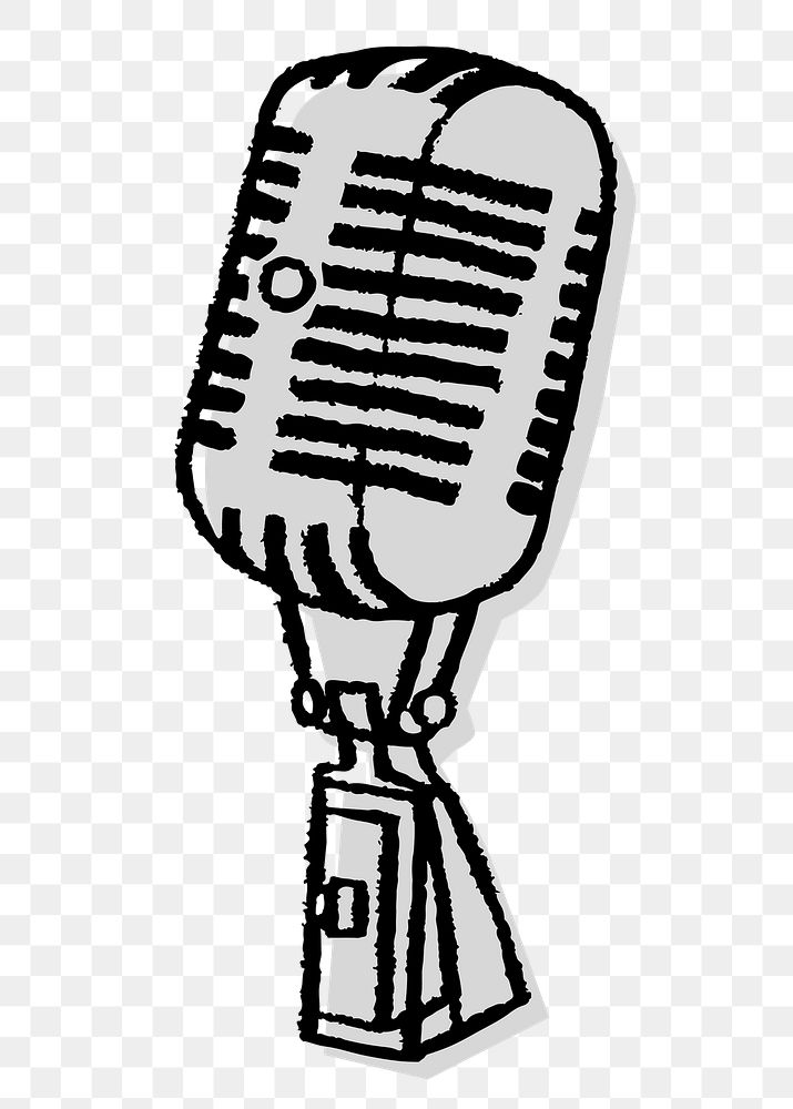 Microphone png doodle sticker, standup comedy symbol