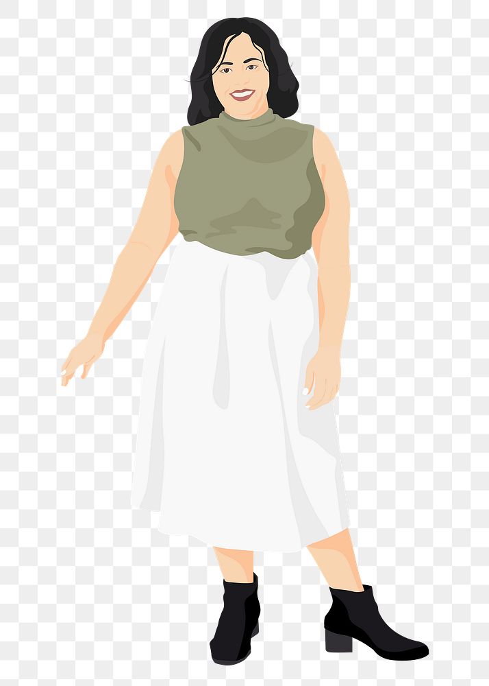 Hispanic woman png sticker illustration, transparent background