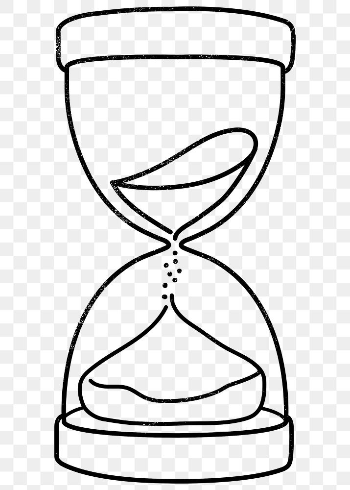 Hourglass drawing png sticker, measuring time, transparent background