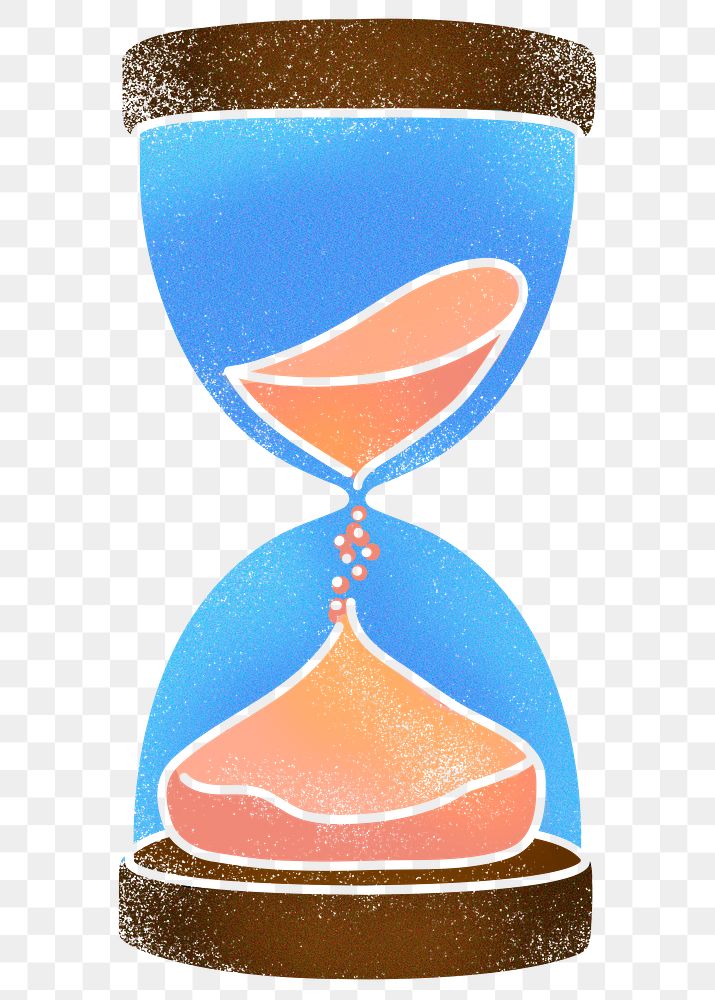 Hourglass png sticker, orange sand, transparent background