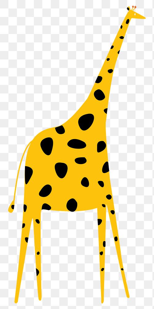 Giraffe png digital sticker transparent flat illustration