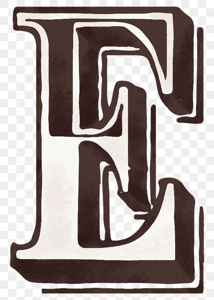 Vintage E alphabet png font