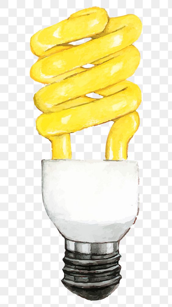 Hand drawn yellow light bulb design element