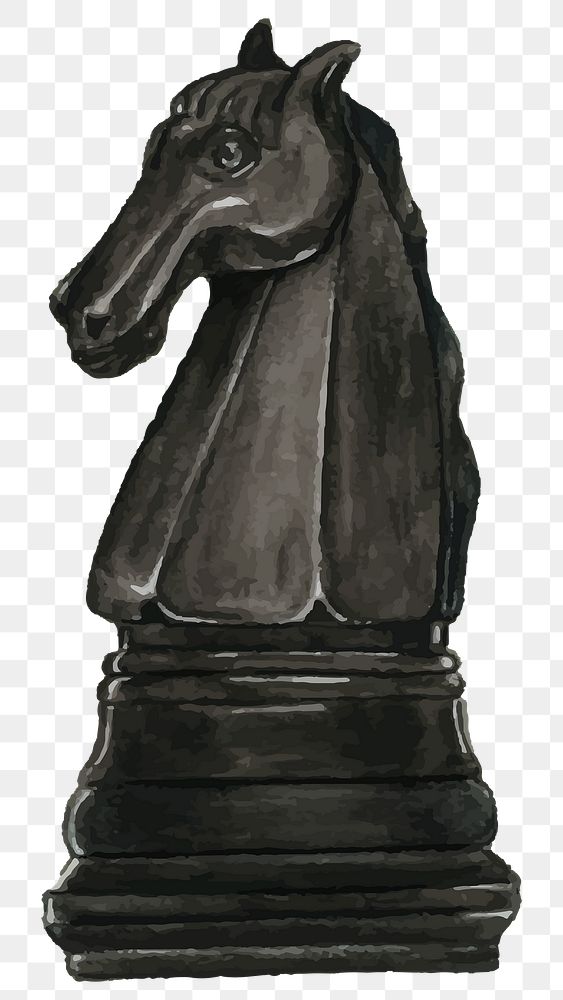 Hand drawn black chess knight design element