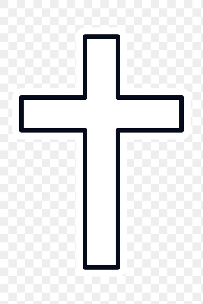 The Christian cross sticker design element