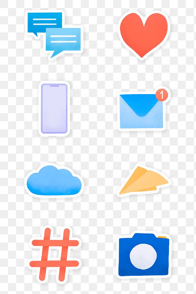 Social media icon collection transparent png