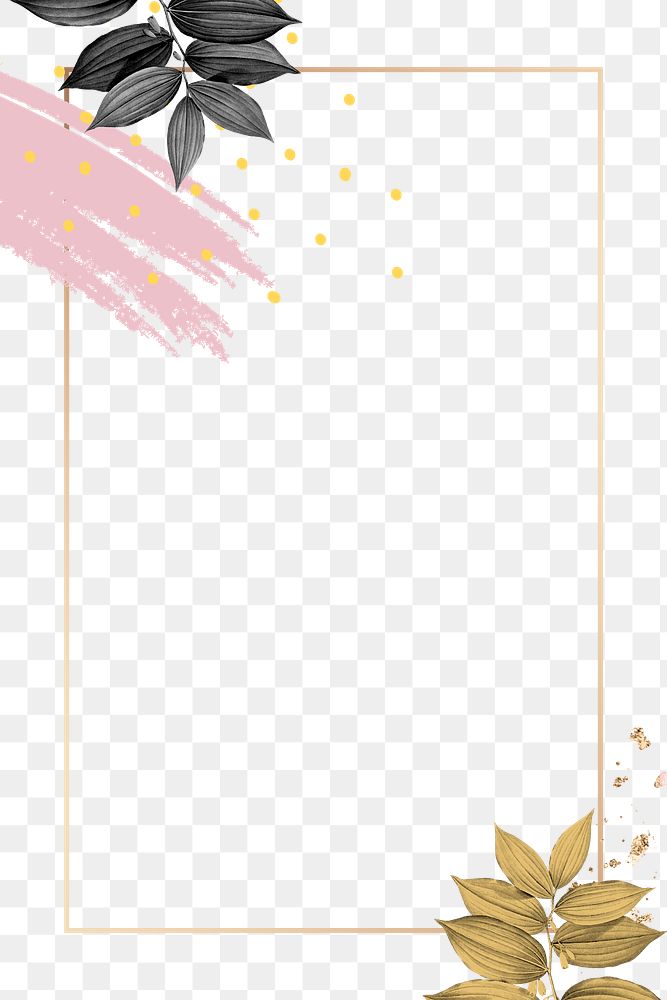 Png frame in pink and gold with design space