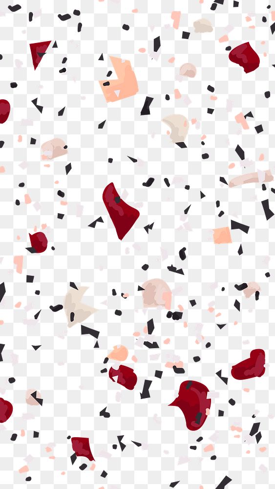 PNG velvet red terrazzo pattern transparent background