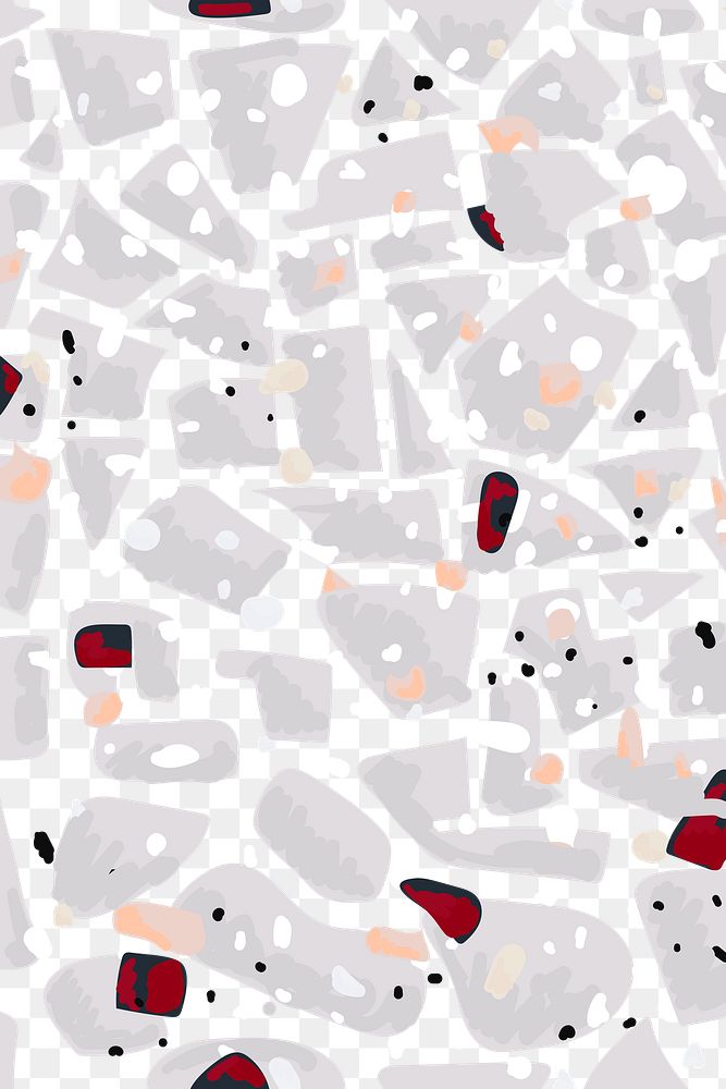Png warm tone terrazzo pattern transparent background
