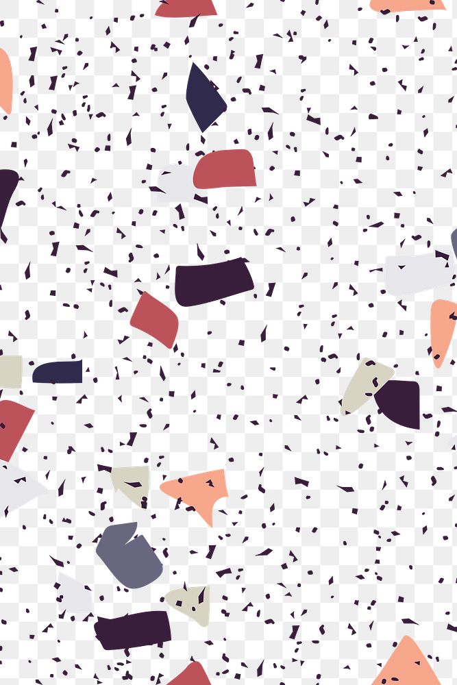 Png colorful terrazzo pattern transparent background