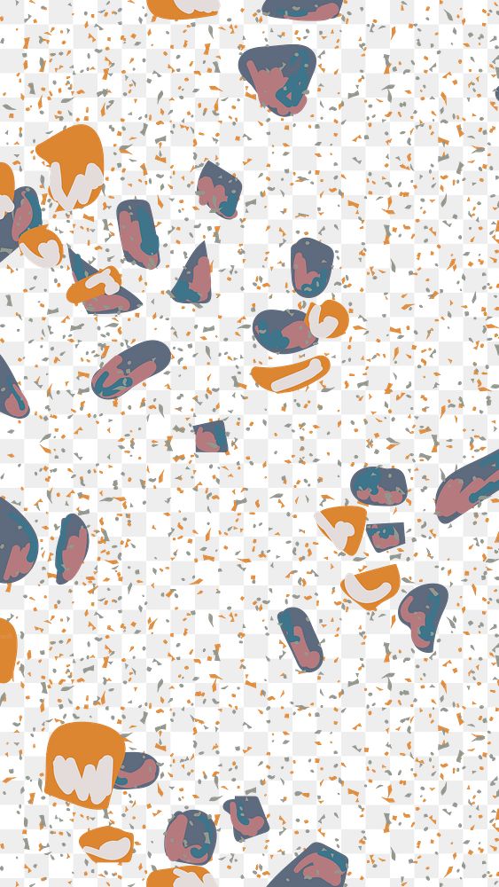 Png navy blue terrazzo  pattern transparent background